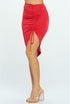 Pencil skirt open leg Red