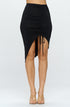 Pencil skirt open leg BLACK