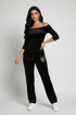 Kitty Black velvet flare-leg pants