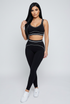Black Yoga Airbrush Heart Throb Bra and matching leggings set.