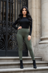 Skinny Jean Legging – Push-Up & Warm inside Olive