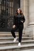 PLUS SIZE BLACK velour women's tracksuit