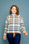 Plus Size Long Sleeve Argyle Plaid Mock Neck Sweater