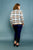 Plus Size Long Sleeve Argyle Plaid Mock Neck Sweater