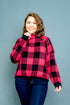 Plus Size Long Sleeve Buffalo Plaid Mock Neck Sweater