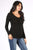 V neck longe sleeve BLACK