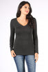 V neck longe sleeve CHARCOAL