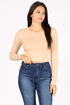 longe sleeve crop BEIGE