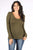 V neck longe sleeve OLIVE