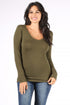 V neck longe sleeve OLIVE