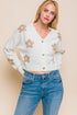 Daisy cropped sweater Off white