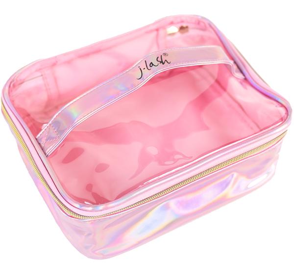 Pink Holographic Makeup Bag