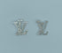 LV Silver Rhinestone Pin