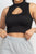 Mock Keyhole-front Crop Top