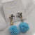 Earring with pompom Light Blue