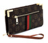 Monogrammed Stripe Clutch Wallet Wristlet