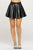 Black flare leather skirt