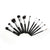 12 Pc DARK NIGHT Black and Silver Brush Set